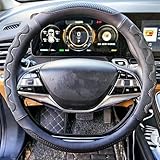 XHRING Car Steering Wheel Cover for Toyota Tacoma 2012-2026 4Runner 2010-2026 Tundra 2000-2026 Sequoia 2014-2026 2/4 Door SR5 Trail Limited Platinum TRD Pro Off Road 4x4 Sport Accessories, Black L