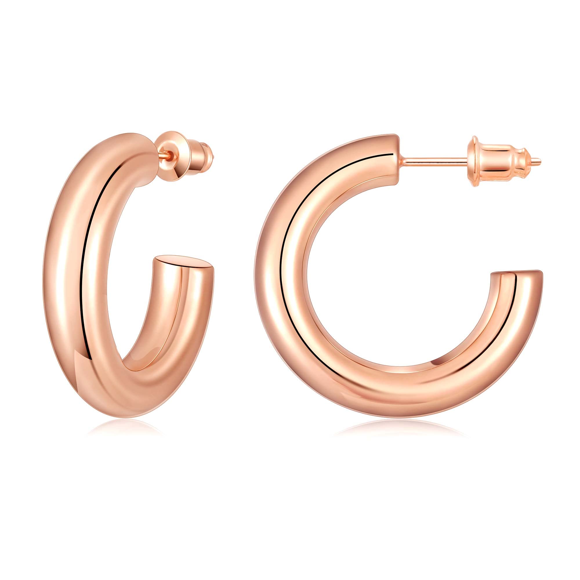 Gacimy 14K Gold Plated Chunky Open Hoop Earrings for Women