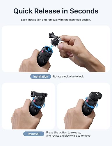 Miniatura 3 de Trípode flexible para Gopro DJI insta360 - ULANZI Go Quick II Acción Cámara Trípode Montaje de liberación rápida I Rotación panorámica de 360 I