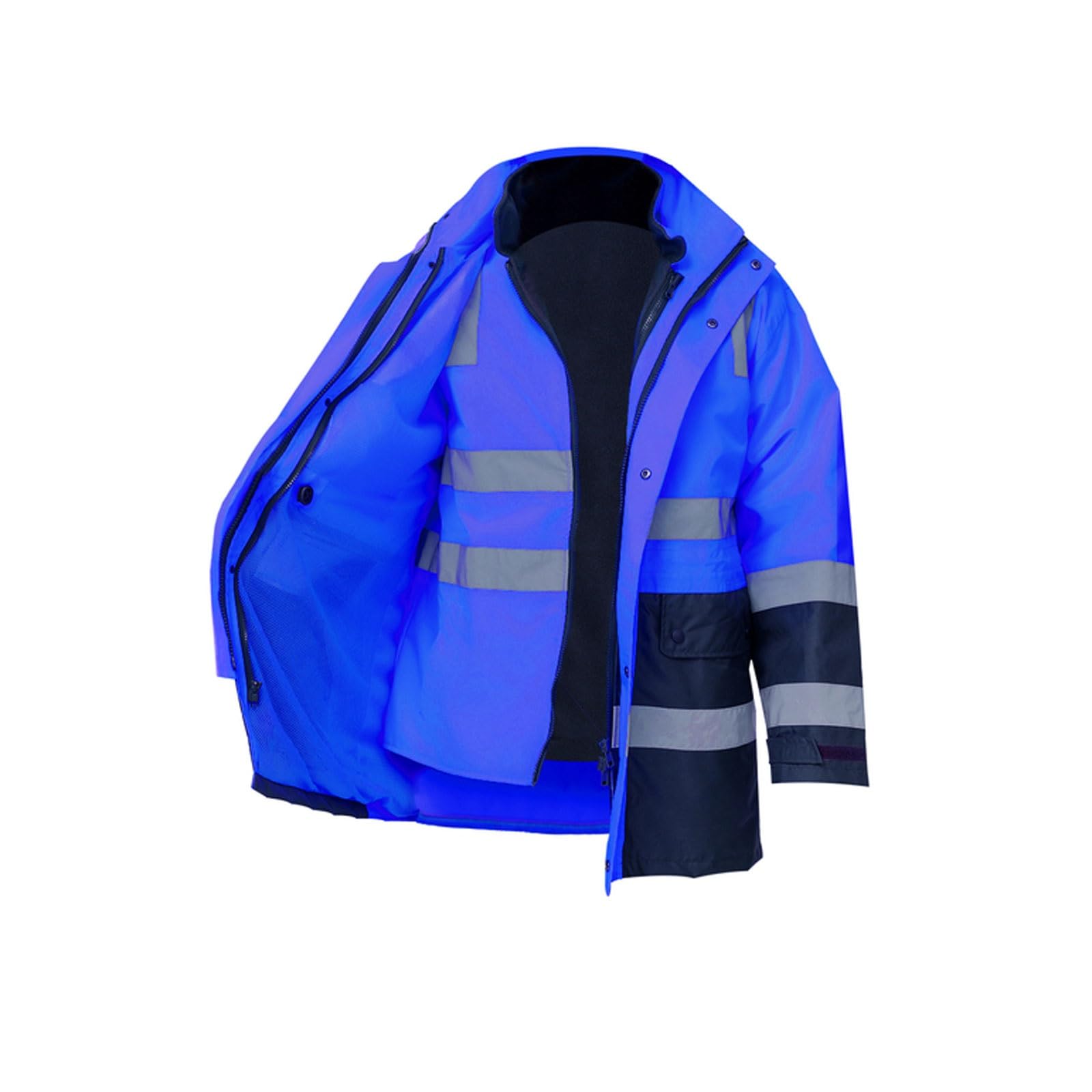esmen Chaqueta reflectante Oxford de alta visibilidad, chaqueta de trabajo de seguridad de doble grosor for hombre, ropa de trabajo industrial.
