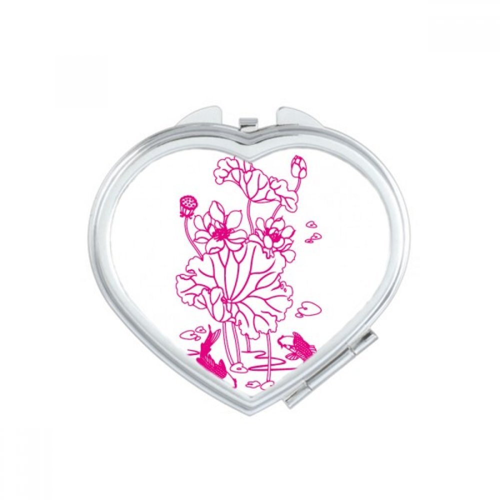 Miroir de Maquillage Compact Motif Fleur de Lotus Miroirs de Poche