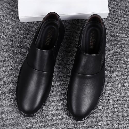 Men's Genuine Leather Slip On Dress Loafers Pointed Toe Low Top Lightweight Soft Non Slip Rubber Sole Formal Shoes for Wedding Party Office Business Casual3