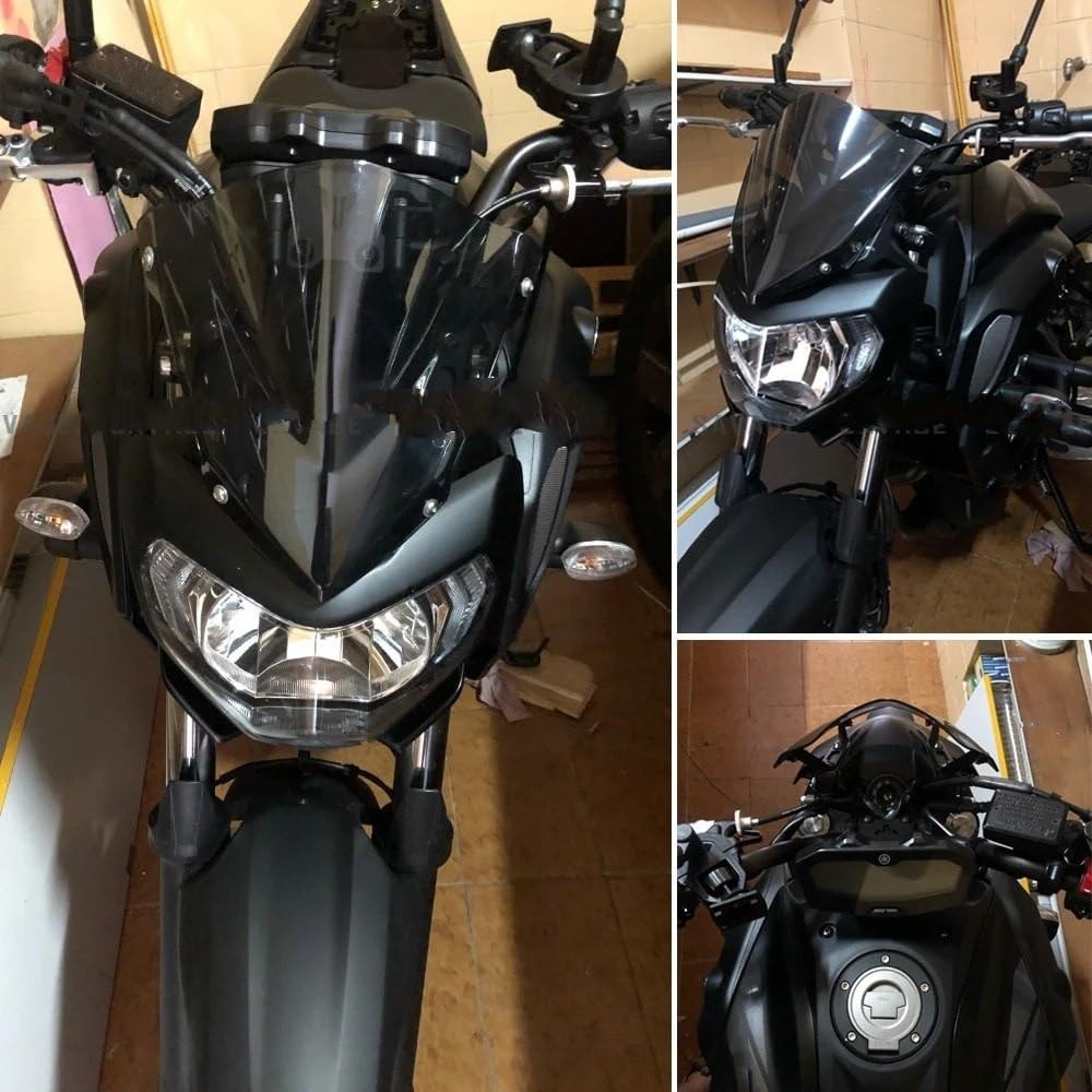 powietrzadeflektor Pasuje do Yamaha MT-07 MT07 FZ07 2018 2019 2020 Akcesoria motocyklowe Osłona przeciwsłoneczna sportowa Osłona przednia Przednia szyba motocyklowa(Gray)