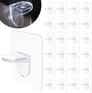 AccEncyc Adhesive Shelf Bracket 2.8" Punch Free Shelf Support Pegs Nail-Free Shelf Support Peg for Shelves, Kitchen Cabinet, Book Closet, Clapboard Layer (12Pcs)