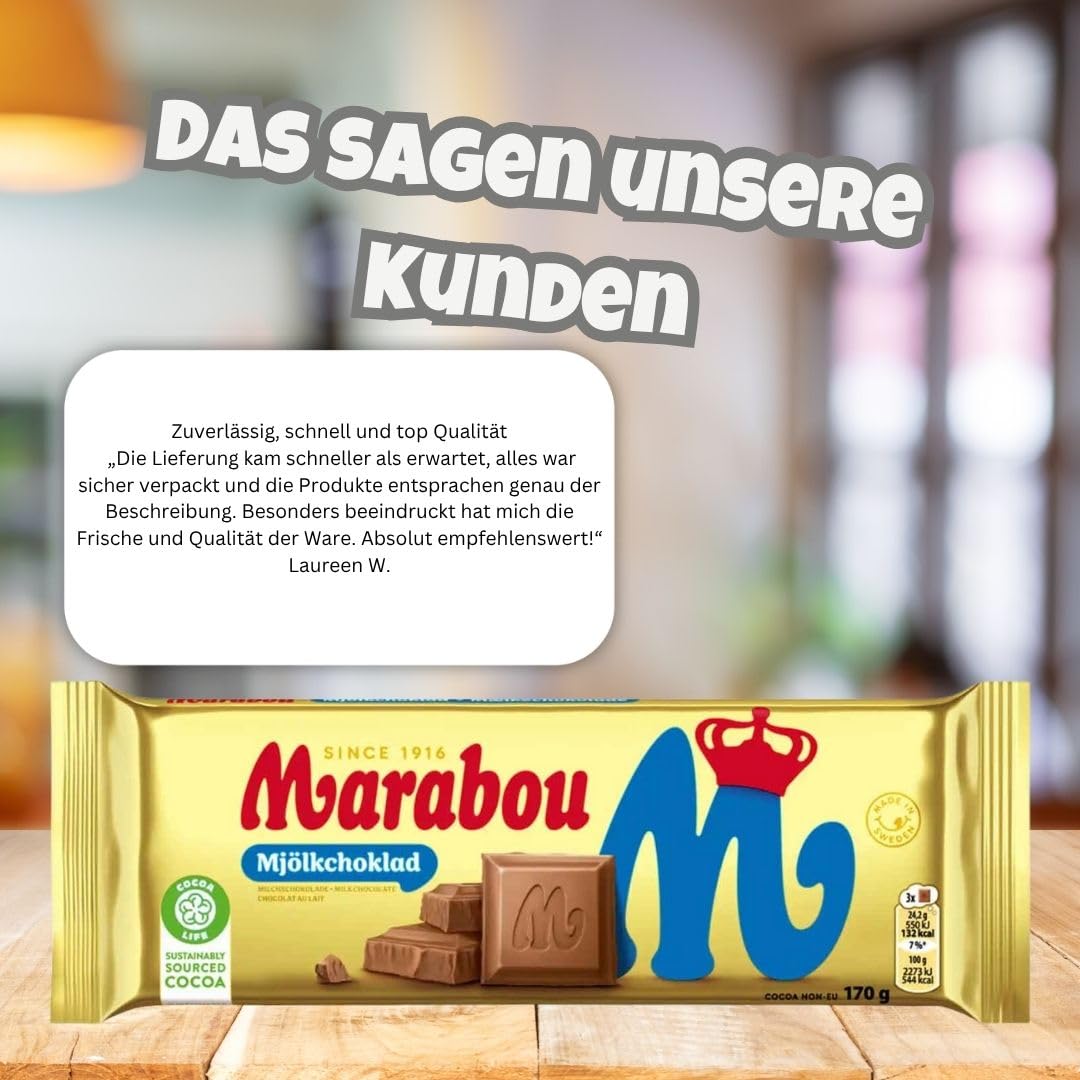 Marabou Mjölk Schokolade 10×170g (1,7 kg) | Schwedische Milchschokolade | Cremig & zartschmelzend | Großpackung | Catering, Büro, Events, Vorrat