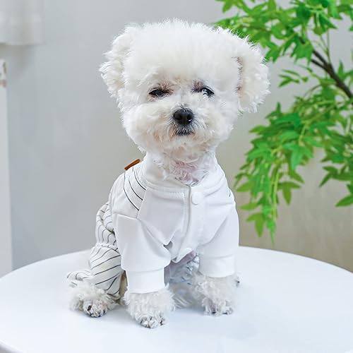 Miniatura 5 de Ropa para perros y mascotas, camisas de verano elegantes con peto a rayas para perros pequeños, mono lindo para cachorros, niñas, niños, perros,