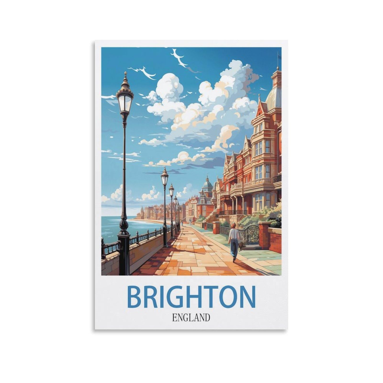 EZMLFA 5D Diamond Painting Kits,Brighton England,Diamond Painting Kits for Beginners Round Full Drill Painting with Diamonds Gem Art for Home Wall Decor 40x50cm