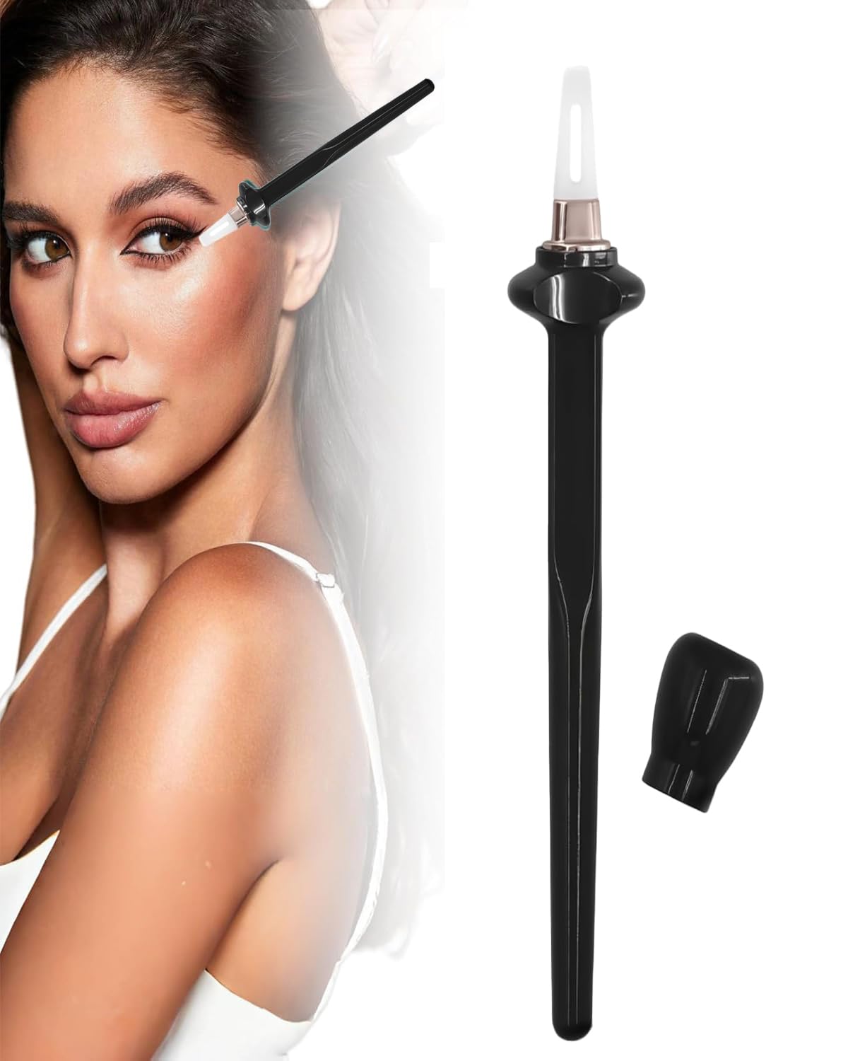 MittiJoy Silicone Eyeliner Brush, Black, Flexible, Easy No-Skip Eyeliner, Perfect for Daily Makeup & Special Occasions, Ideal Gift for Women