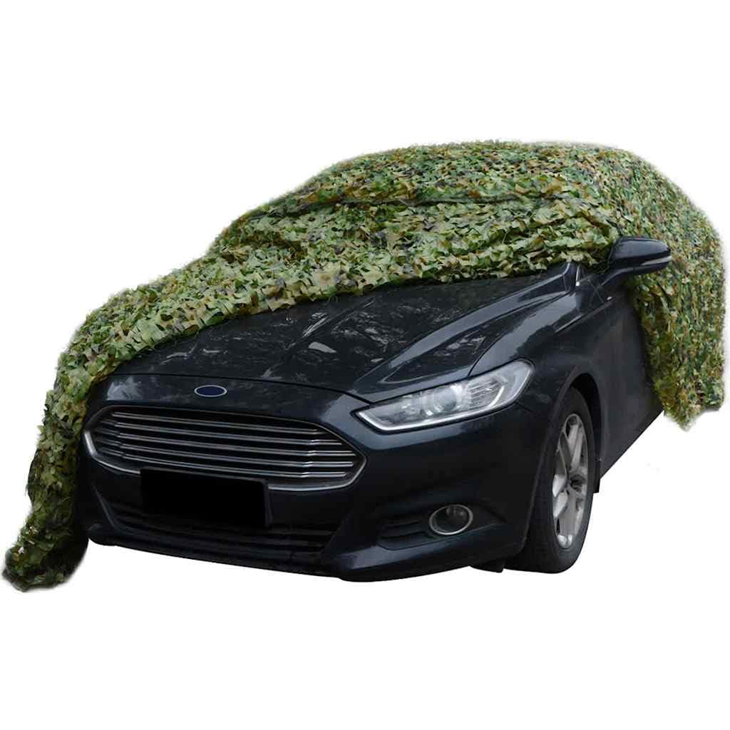 Siatka maskująca z workiem do przechowywania, 3 x 5 m, zielona farba maskująca, 100% poliester Oxford, wodoszczelna, odporna na działanie promieni UV, lekka, kompaktowa, idealna na polowania