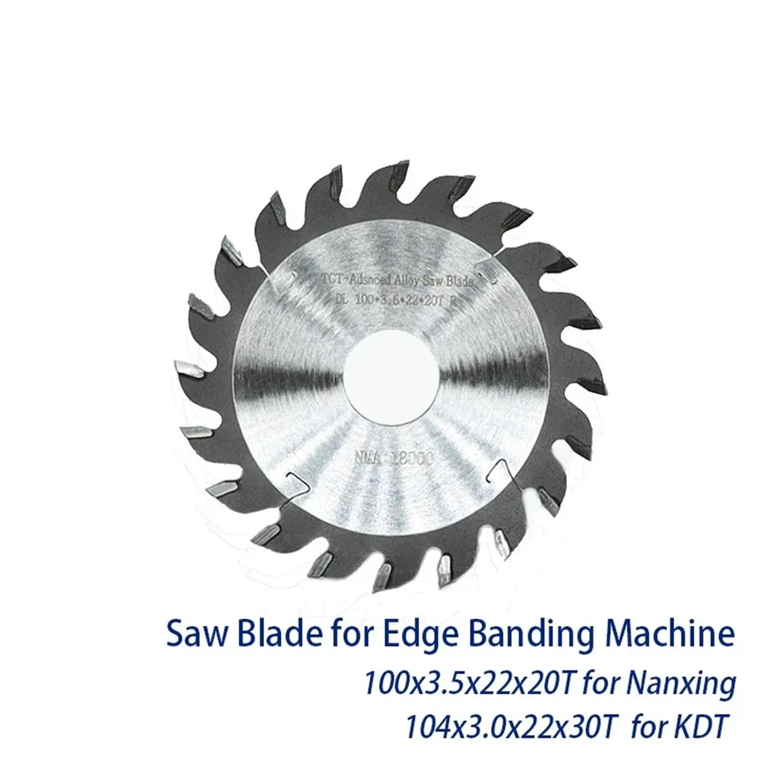 1 unidad for aplicadora de bandas de bordes, recorte de extremos, 100mm, 104mm, hoja de sierra for carpintería, disco de corte de carburo(100x3.5x22x20T R L,1pair(2pcs))