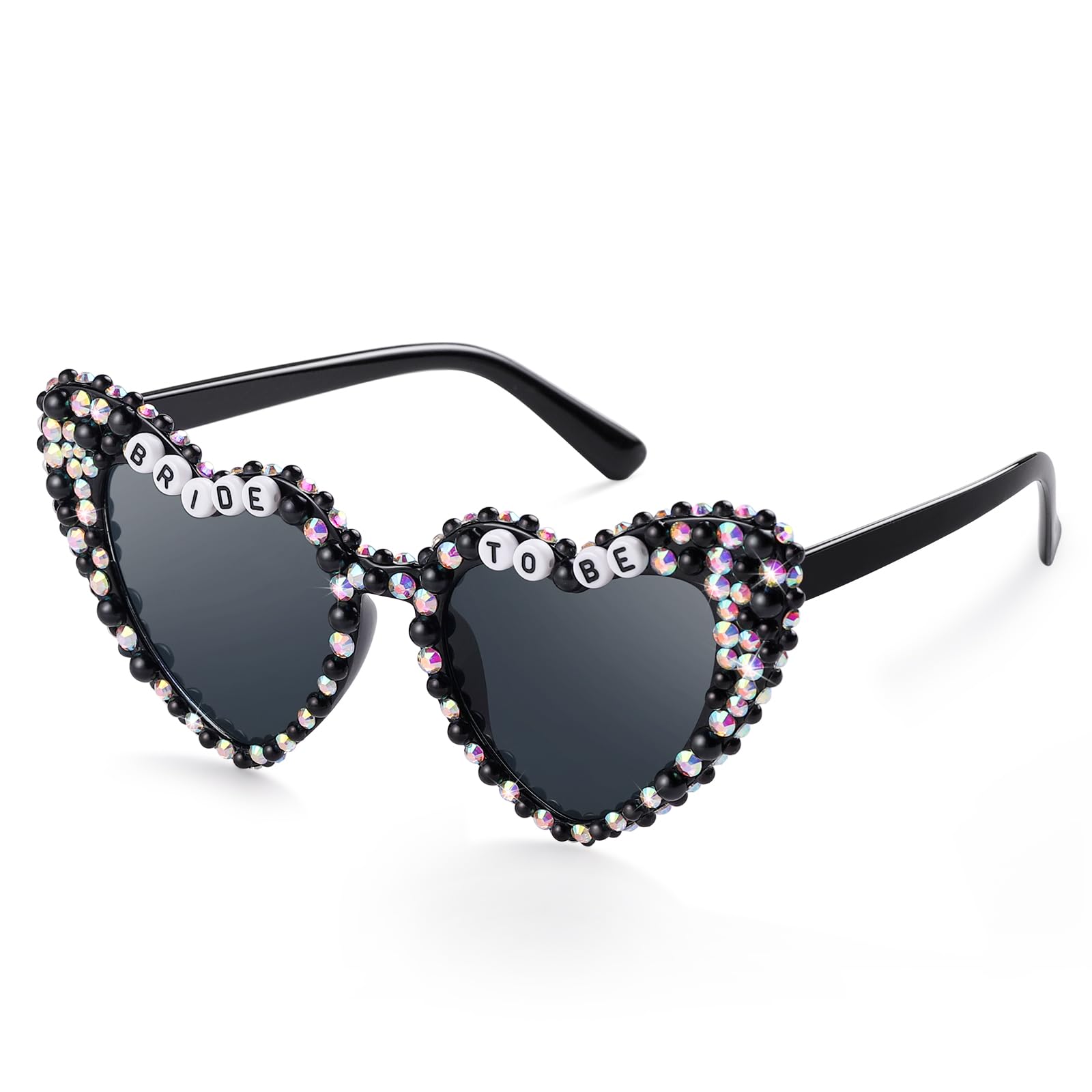Etercycle Heart Sunglasses Bride to Be Gifts Bachelorette Party Bride Sunglasses Cute Glasses for Women Bachelorette Party Black