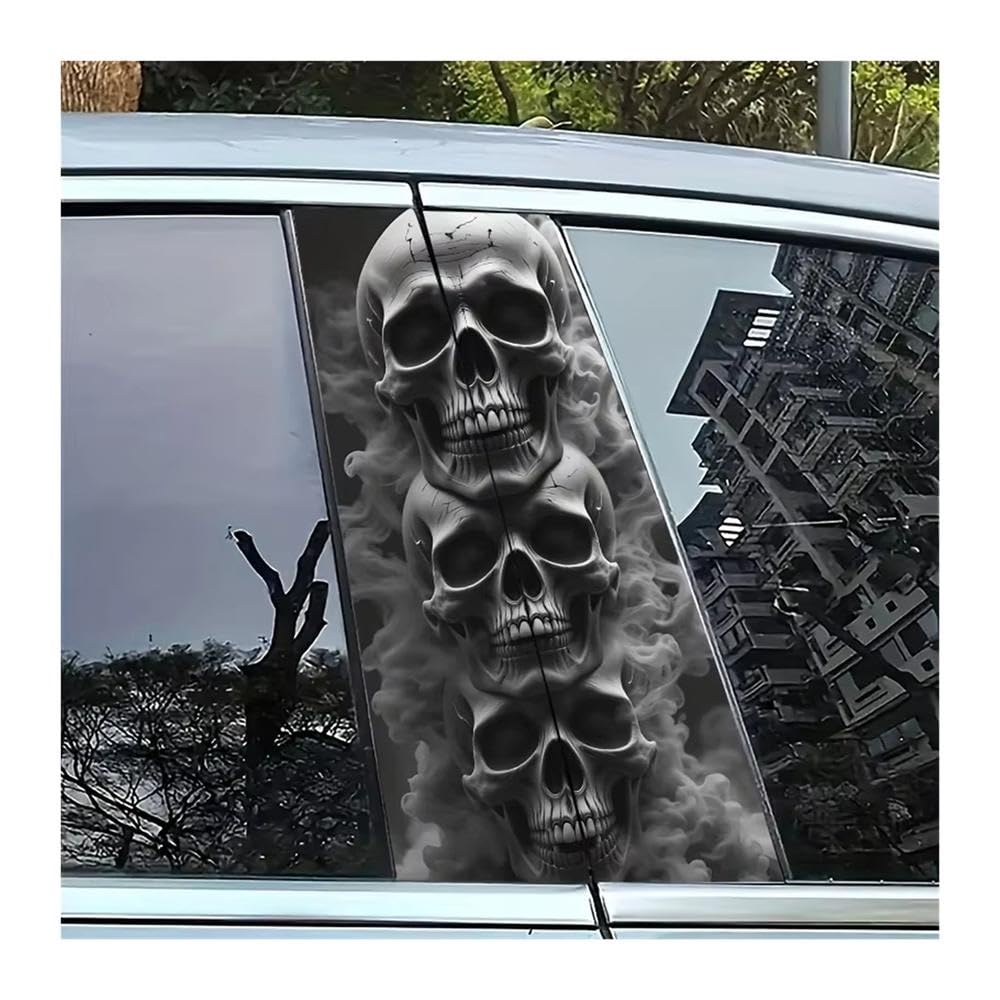 Bertdcx One Color Skull Car Stickers Matte Vinyl Material Easy To Paste No Residual Glue Auto Parts