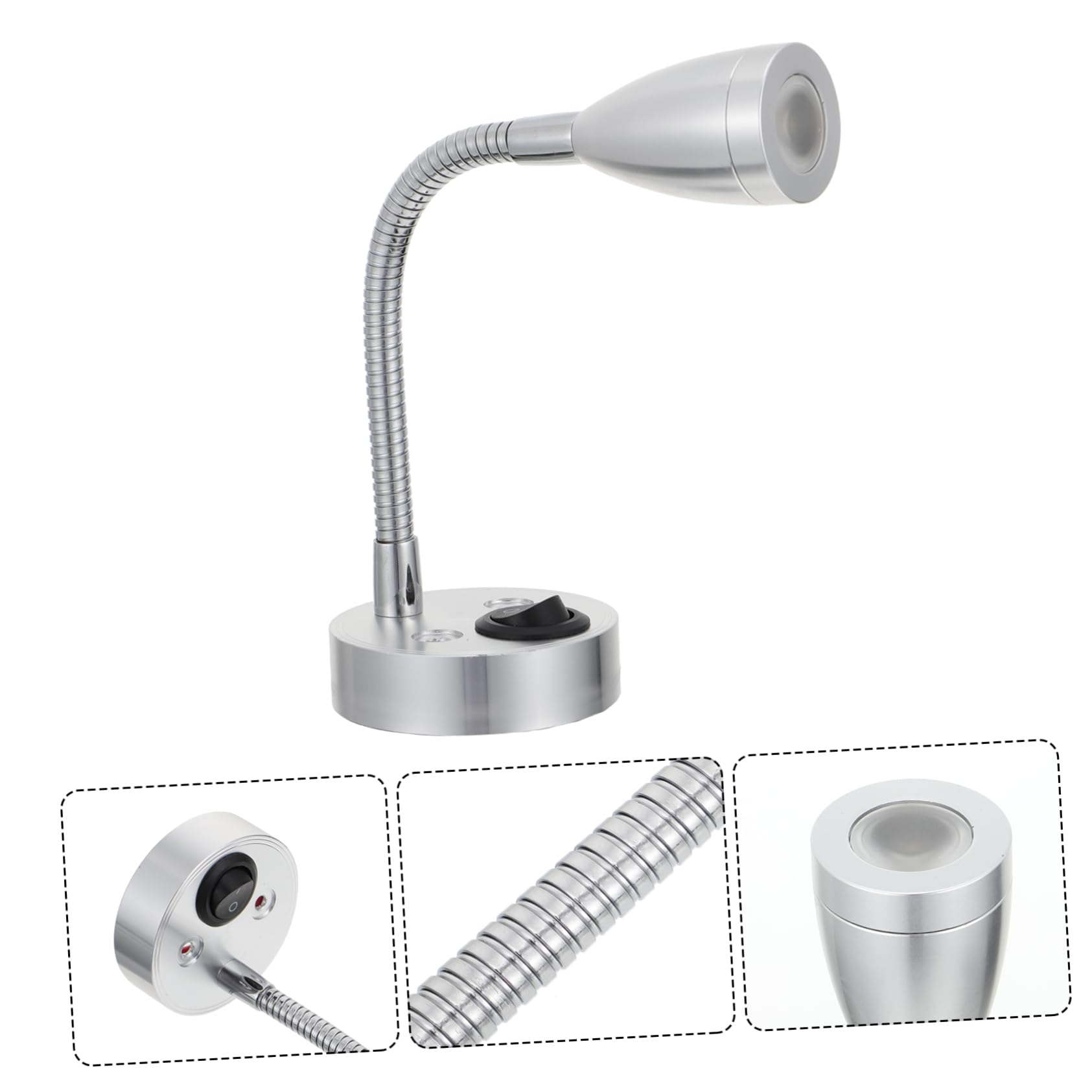Garneck LED Reading Light for - Yacht - and Adjustable Desk Lamp with Aluminum Holder for Study Boat and Work Spaces 3W Spotlight for Easy Installation