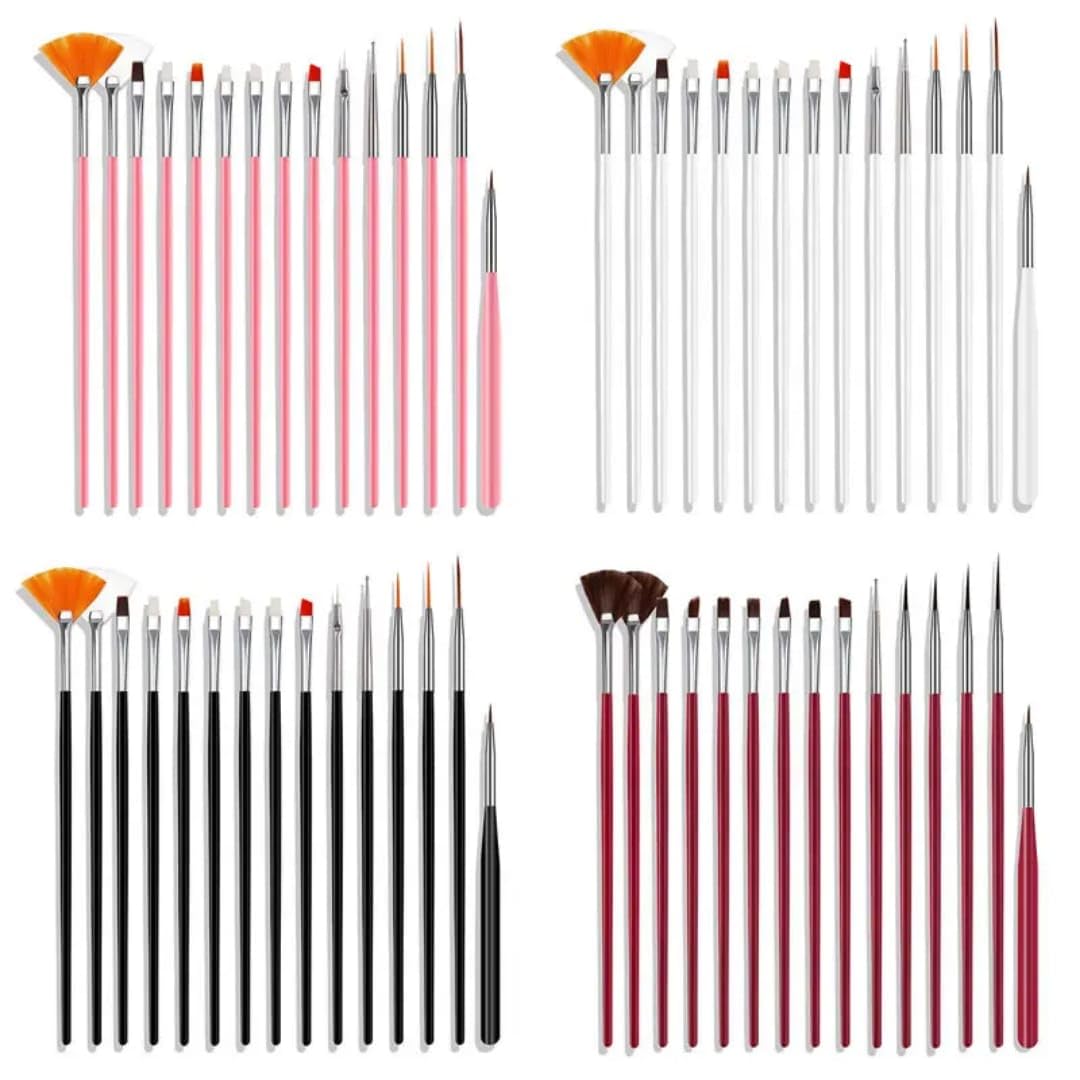 H-STYLE STORE 15PCS Nail Brush Set Gel Polish Painting Liner Nail Art Draw Print Brushes Set Manicure DIY Tool(Random colour)-image-17