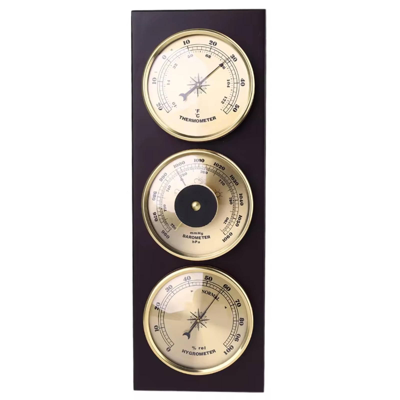 Barometro 3 in 1, Barometro Per Interni, Termometro, Igrometro, Stazione Meteorologica Analogica Multifunzionale, Decorazione Da Parete Per Casa, Oro