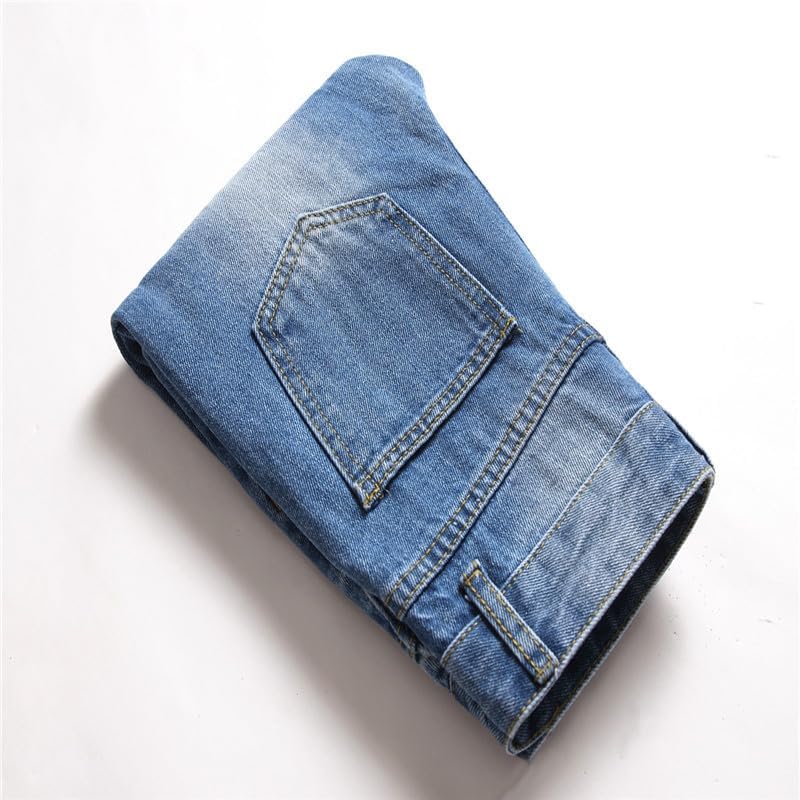 Boy's Stretch Comfy Ripped Jeans Skinny Stylish Distressed Washed Denim Jeans Pants - Image 7