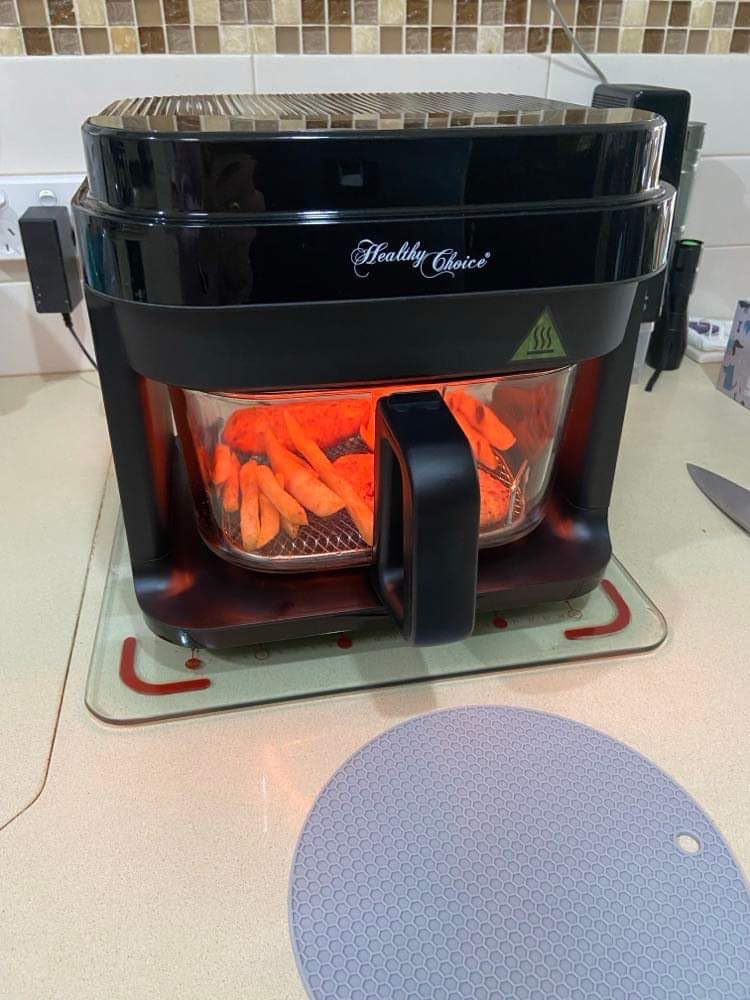 Healthy Choice 6.5L Glass Digital Air Fryer Detachable Glass Pot, EasytoUse Controls, Timer