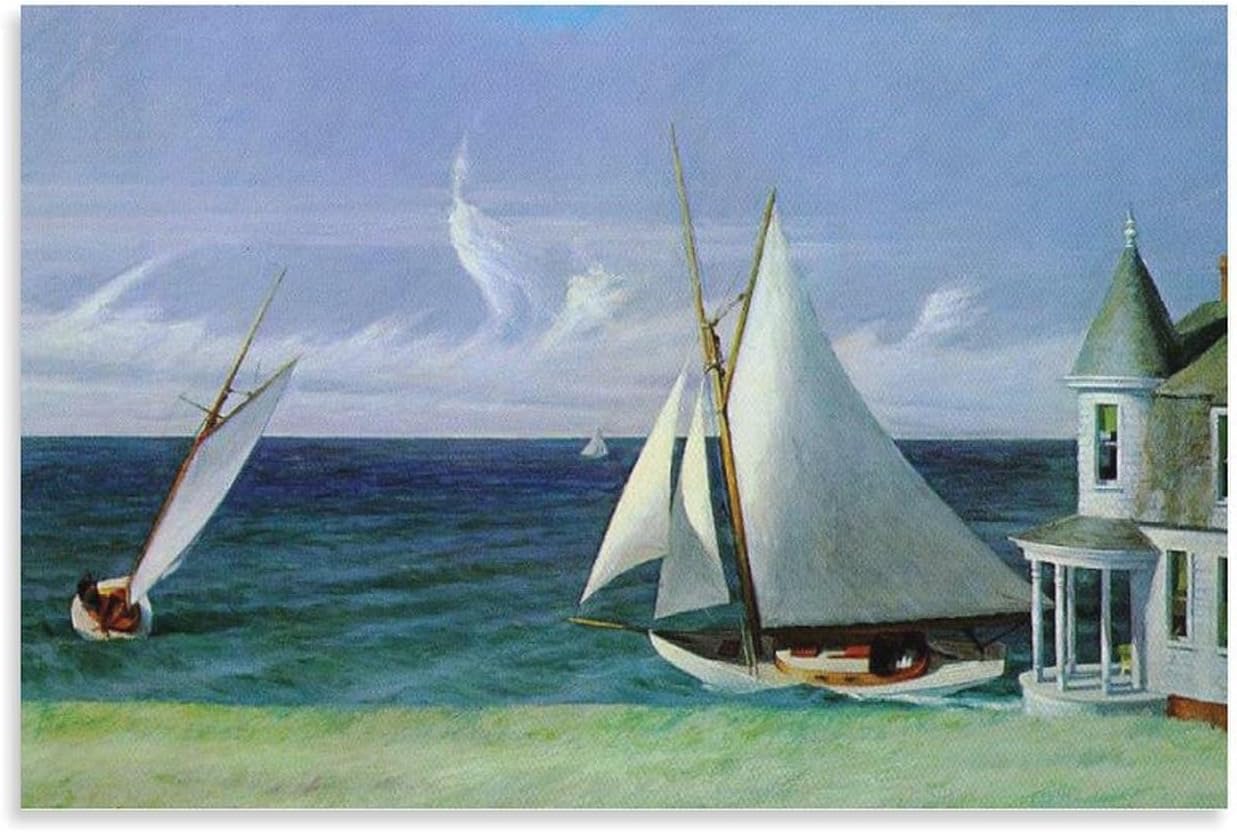 Matvsd Kohecs Edward Hopper Landscape Poster Farmhouse Canvas Wall Art Edward Hopper Prints Vintage Painting for Home Wall Decor Picture 30x45cm No Frame