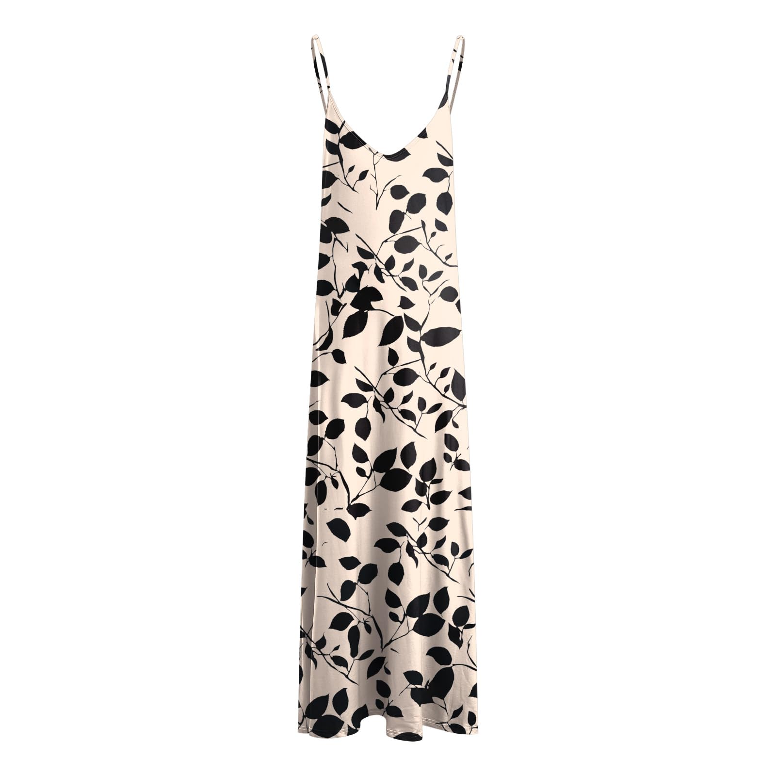 Abito Lungo Donna Abito Estivo da Donna alla Moda e Casual con Scollo a V e Maniche Lunghe, Ideale per Vacanze al Mare o in Resort. Vestito Estivo Lungo