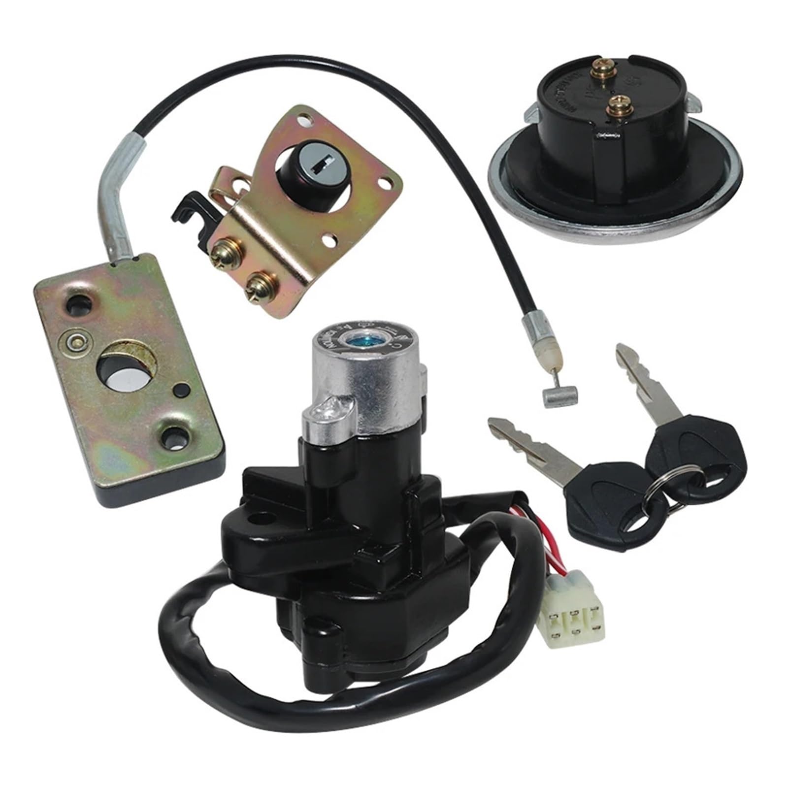 Compatible Con Suzuki GZ125 GZ 125 1998-2003 GZ250 1999-2011, Interruptor De Encendido Combustible Y Gas Para Motocicleta Kit Llave Cerradura de encendido con llaveJuego