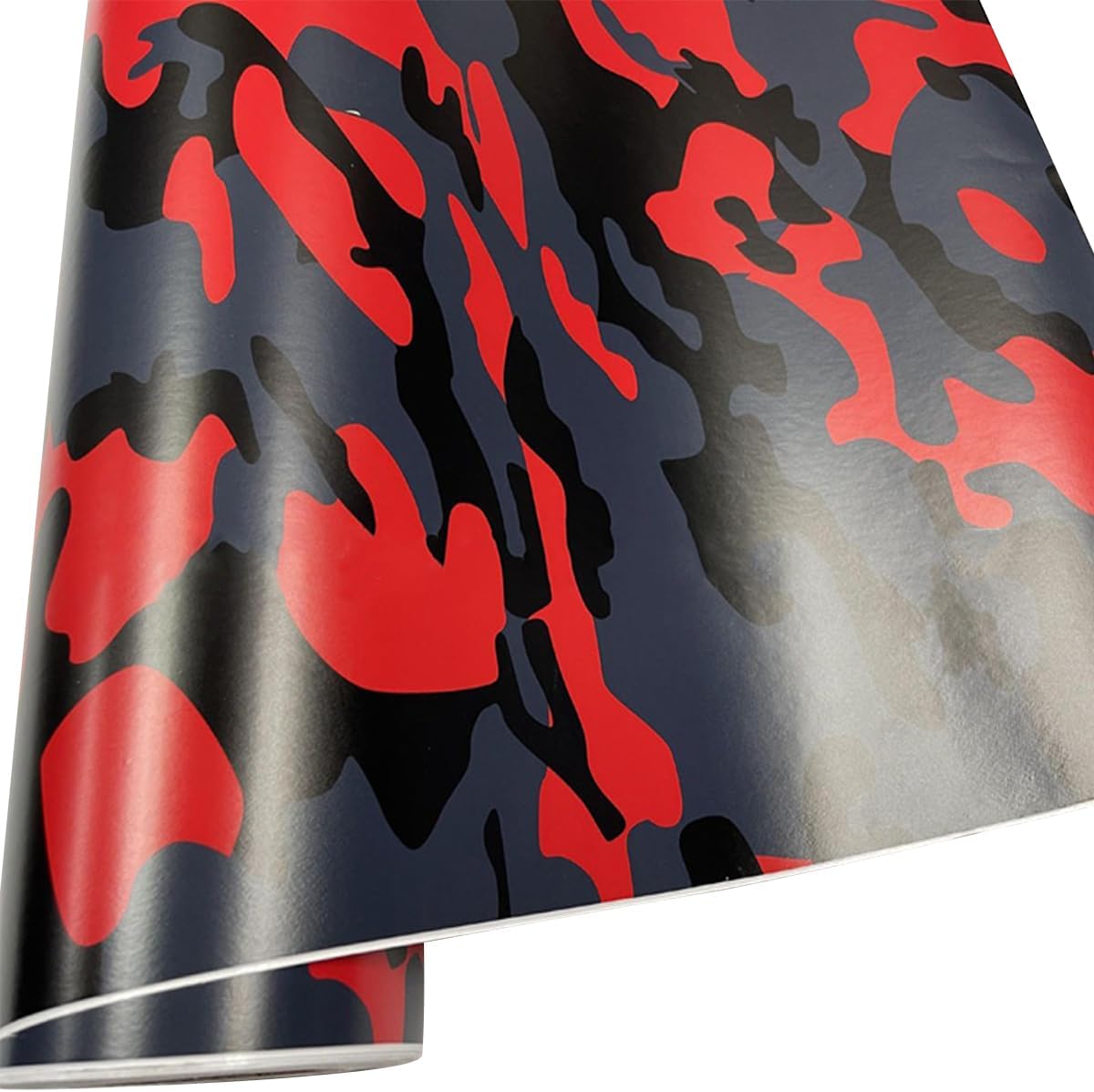 Camouflage Car Vinyl Wrap Film, 1.64ft x 6.5ft Self Adhesive Air Release Bubble Free Car Body Color Change Stickers Roll for Vehicle DIY Interior Exterior Decoration, Dark Blue Red Black