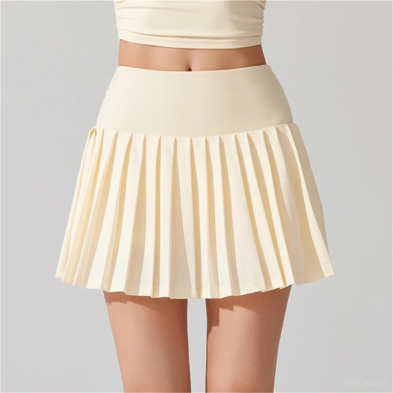 Tennisrock Damen Plissierter Tennisrock for Damen mit Taschenshorts, hoch tailliert, leicht, sportlich, Golf-Skorts, Röcke, fließend