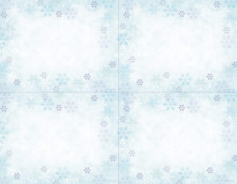 Great Papers! Blue Flakes 4-Up Postcard, 10 sheets/40 postcards, 5.5 x 4.125 (2011615)