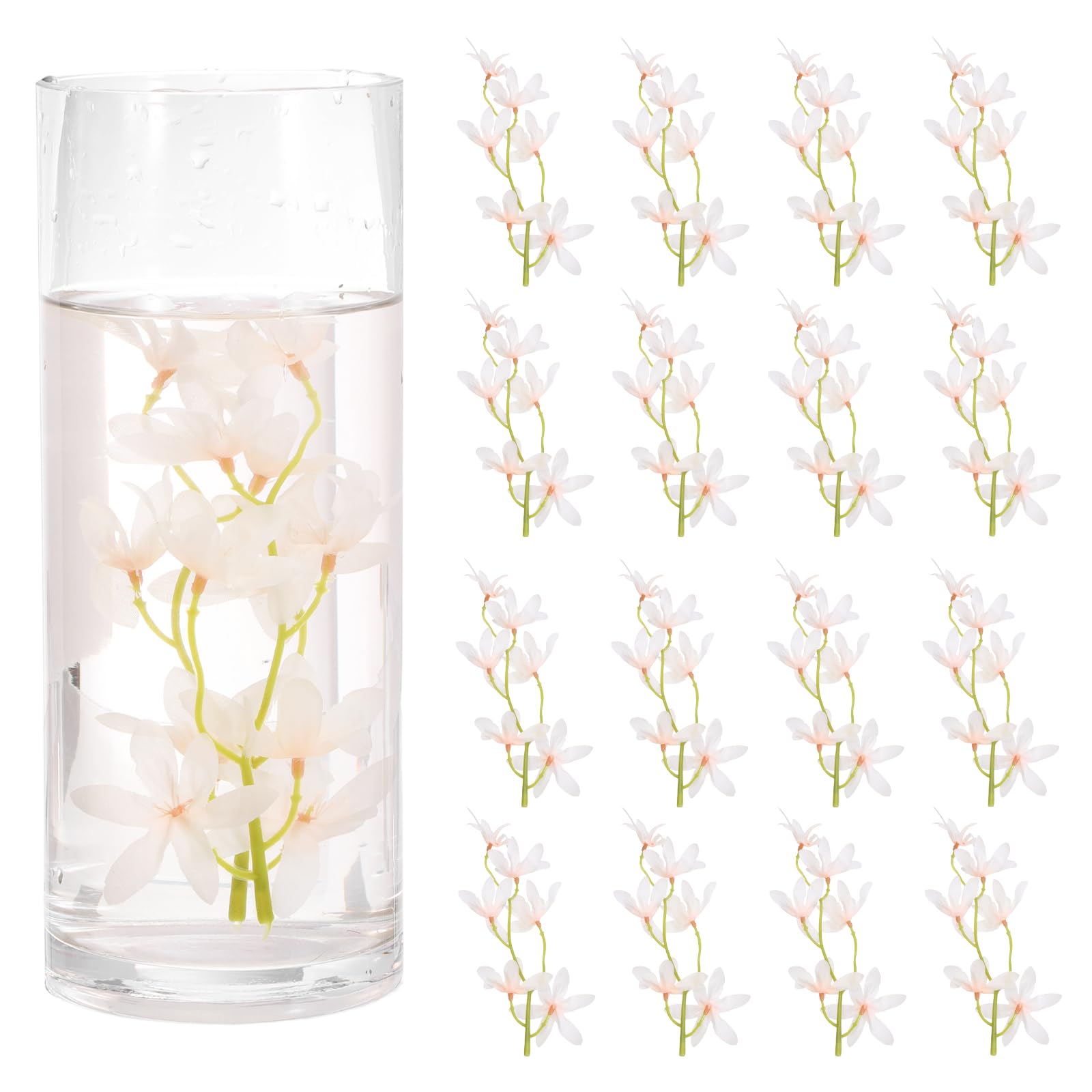 Orchidée artificielle flottante pour centre de table de mariage champagne doré x24