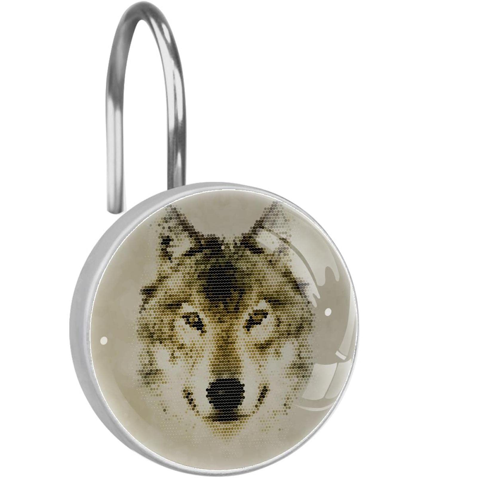 Crochets de rideau de douche antirouille loup pour une fixation durable