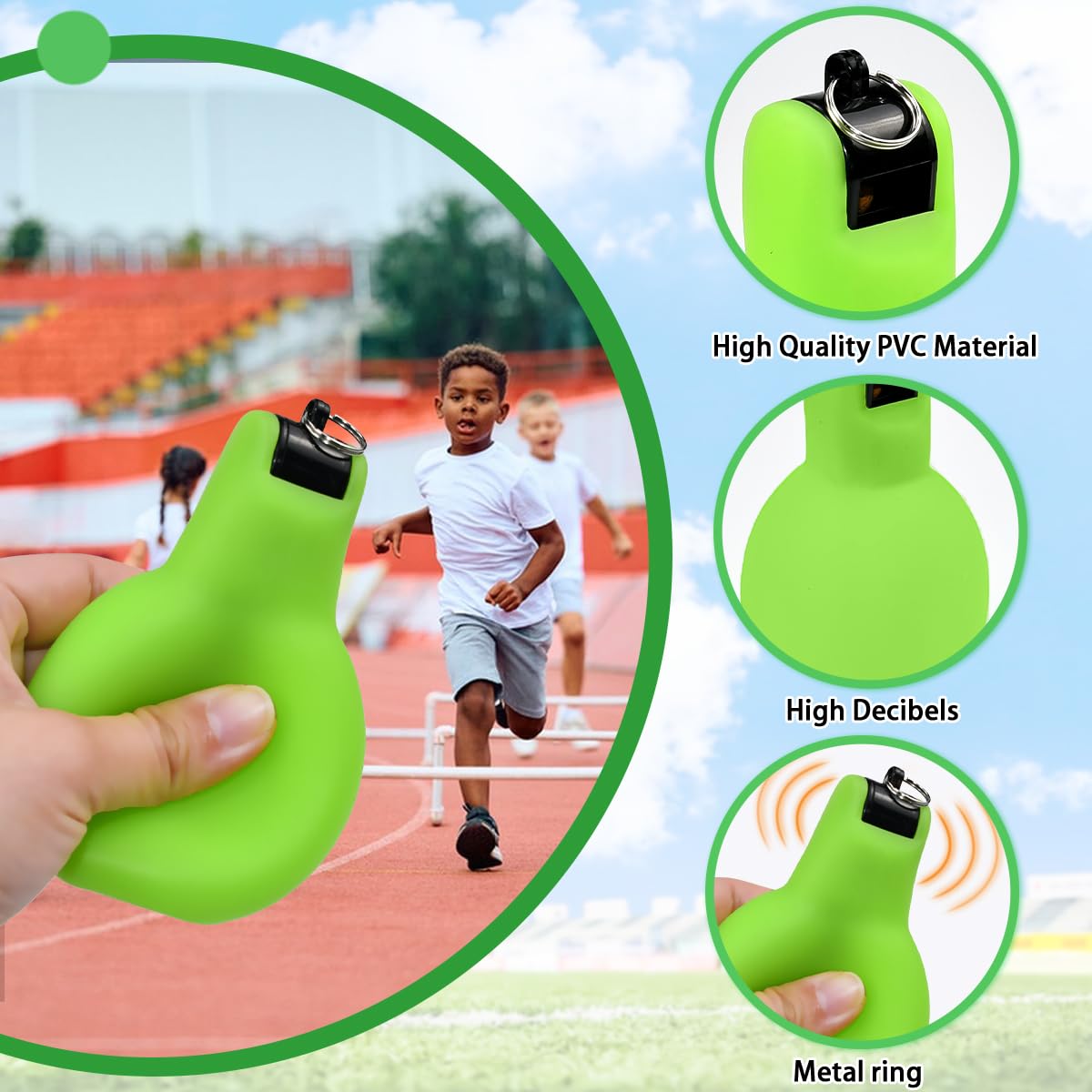 Vgvgaj Sifflet À Main Arbitre Hygiène Hygienic Sports Whistle 12.8X6.7cm Sifflet Poire Professionnel Sifflets Pression PVC Bruyant Sifflets À Main Pression pour Basketball Football