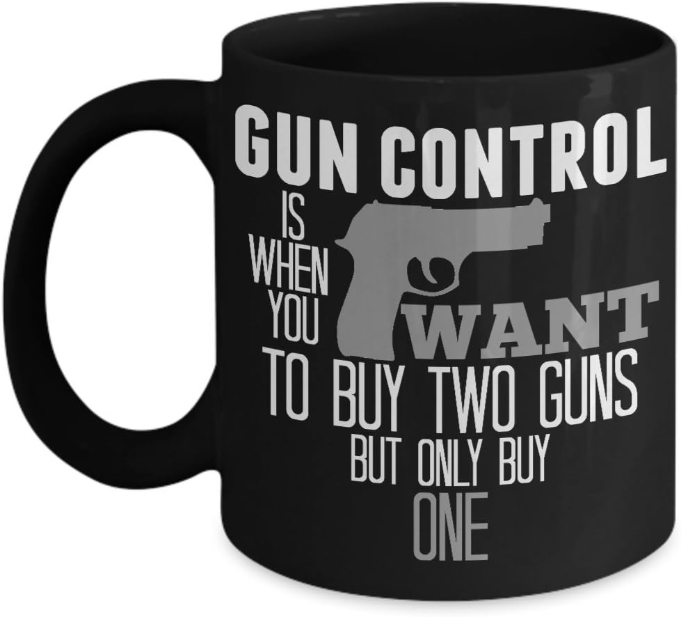 Gun Lovers Mug - Guns Matter Gun Control Related Themed 11 or 15 oz Black Best Inappropriate Sarcastic Mugs, Ceramic Coffee Cup With Funny Sayings