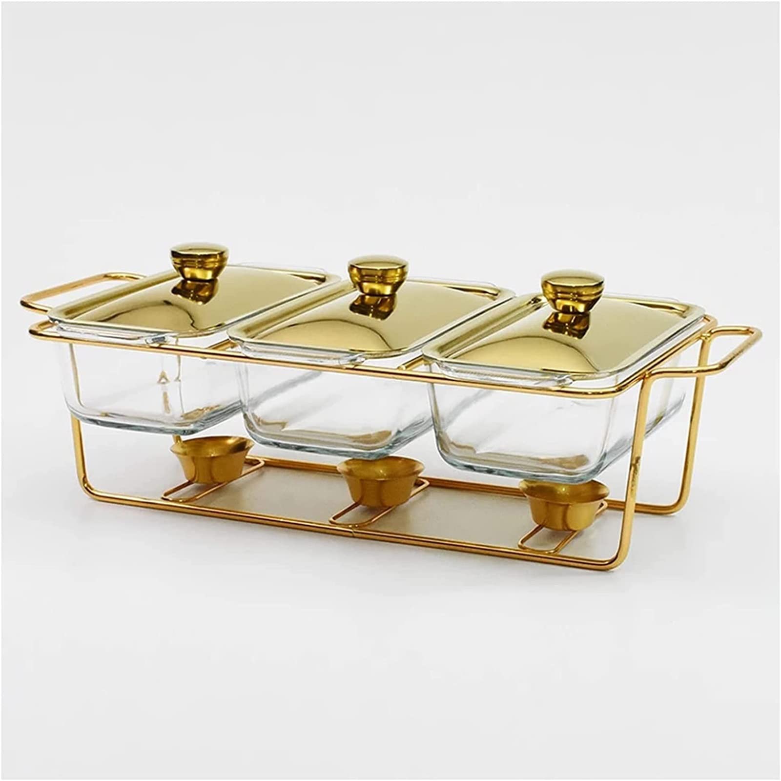 Chafing Dish Buffet-Set, rechteckig, Edelstahl, Chafers und Buffet-Wärmer Sets mit Tabletts, Pfannendeckel, Rahmenständer für Küche, Party, Bankett, 3 x 1,5 l