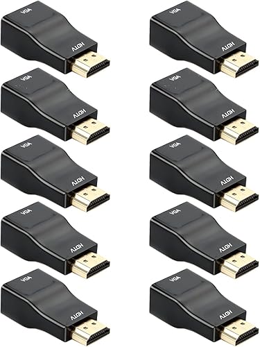 Miniatura 9 de URELEGAN Paquete de 5 adaptadores HDMI a VGA, convertidor de adaptador HDMI a VGA 1080P macho a hembra para computadora, escritorio, laptop, PC,