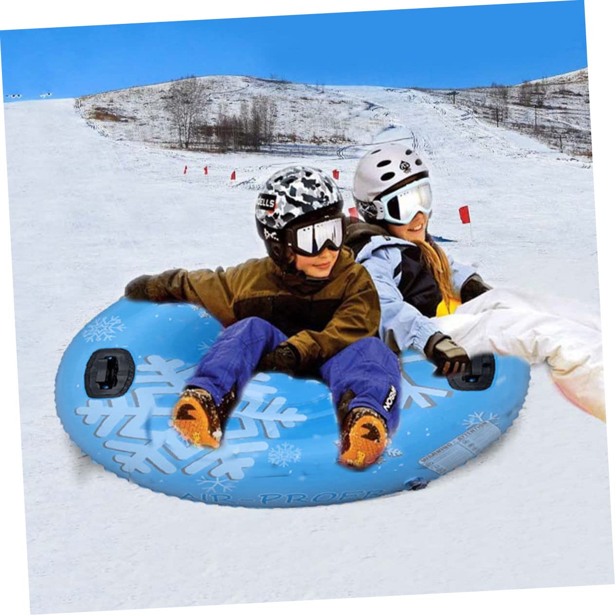 Milisten Luge Gonflable PVC pour Ski Luge Hiver Extérieur Outil De Ski Pours Neiges Ronde