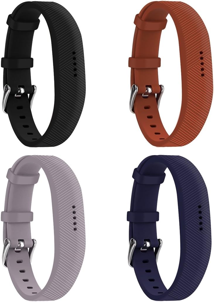 Compatible with Fitbit Flex 2 Bands, With Watch Buckle Comfortable Soft Silicone Wristband Adjustable Sport Strap Replacement for Fitbit Flex 2 Fitness Tracker (4 Pack)