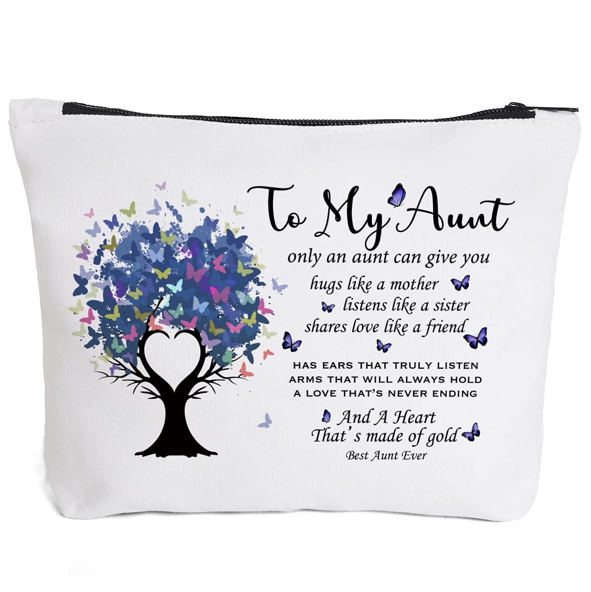 Aunt Gifts from Niece and Nephew, Makeup Bag Gifts for Auntie, Aunt to be, New Aunt, Niece Gifts from Auntie, Aunt Pregnancy-Only An Aunt Can Give You Hugs