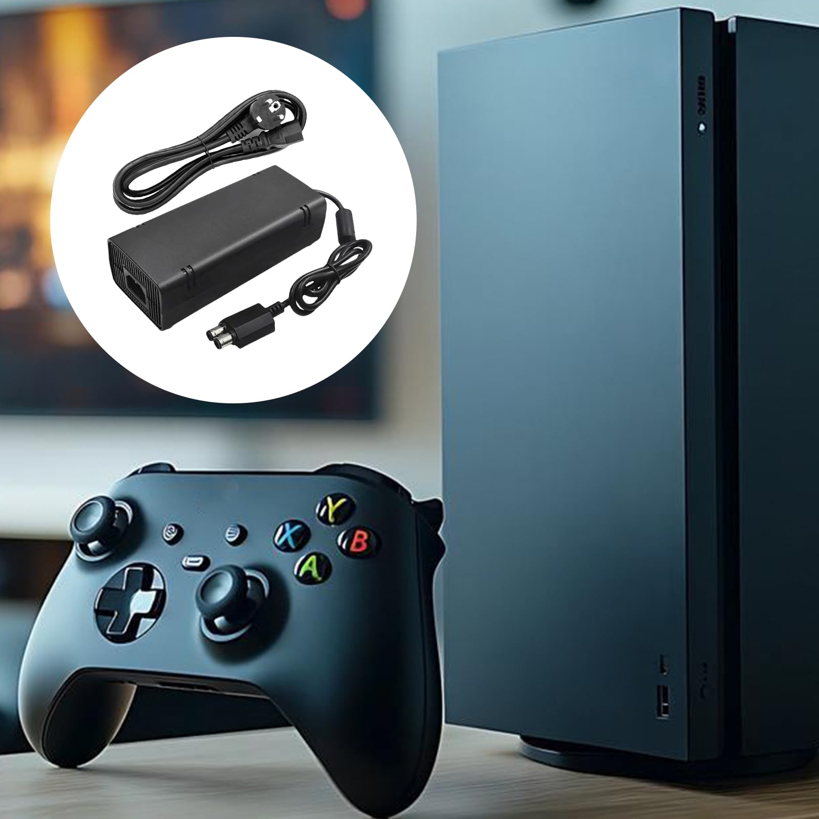 Cavo di alimentazione per Xbox 360 Slim: alimentatore da 135 W con cavo di alimentazione per Microsoft Xbox 360 Slim, alimentatore di rete, adattatore di alimentazione AC, indicatore LED AC