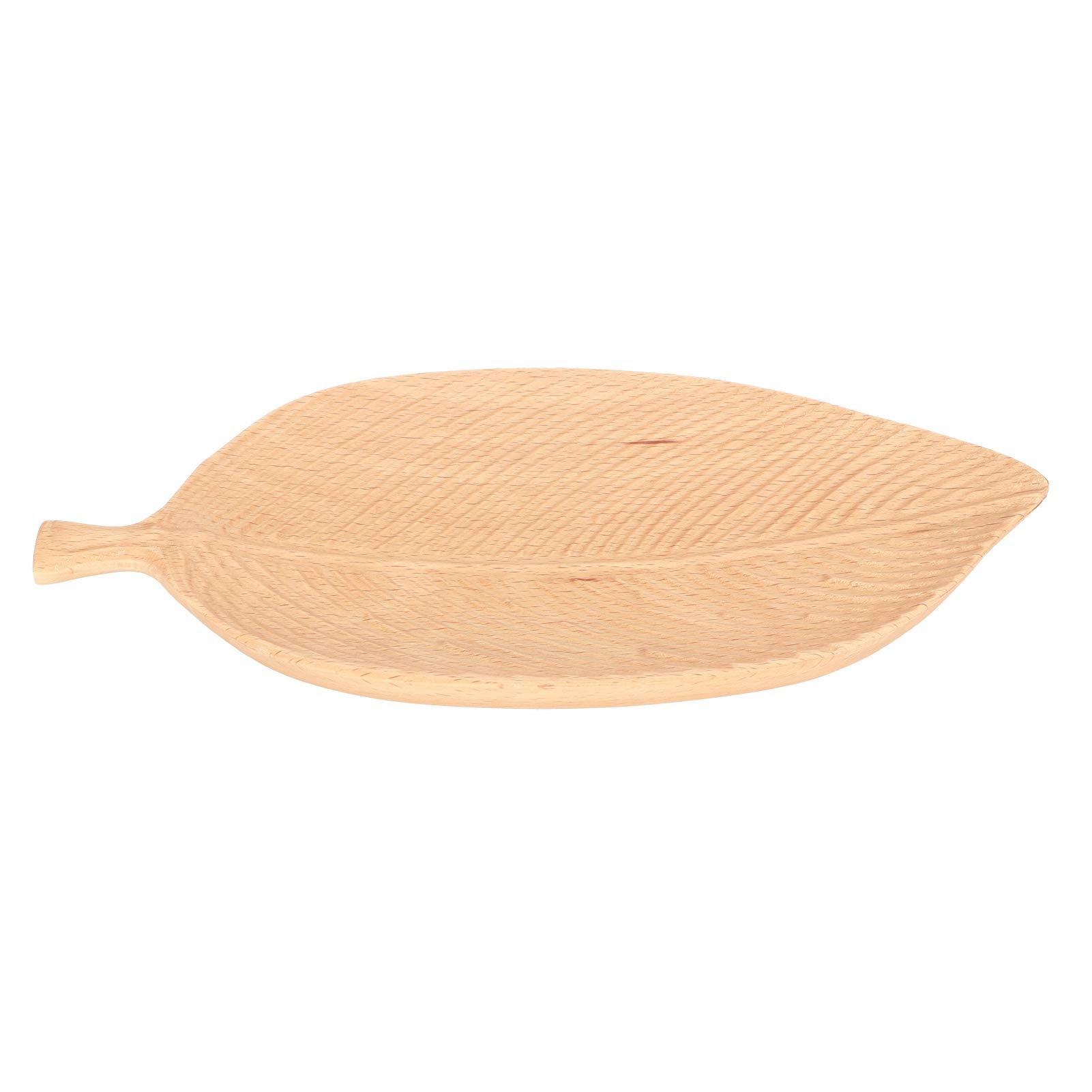 Bandejas de almacenamiento de platos de madera con forma de hoja, bandeja de té, postre, cena, pan, fruta, aperitivos, platos de exhibición de comida (25 * 12 talla en forma de hoja de haya)