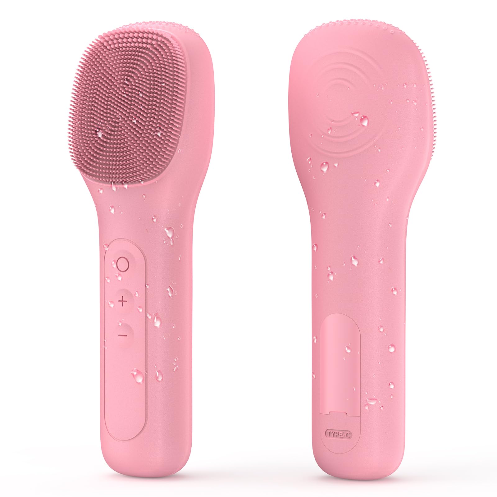 Facial Cleansing Brush Soft Exfoliating Face Wash Brush Pore Deep Cleansing Face Skincare Tool for Massaging Makeup Removal (Pink)