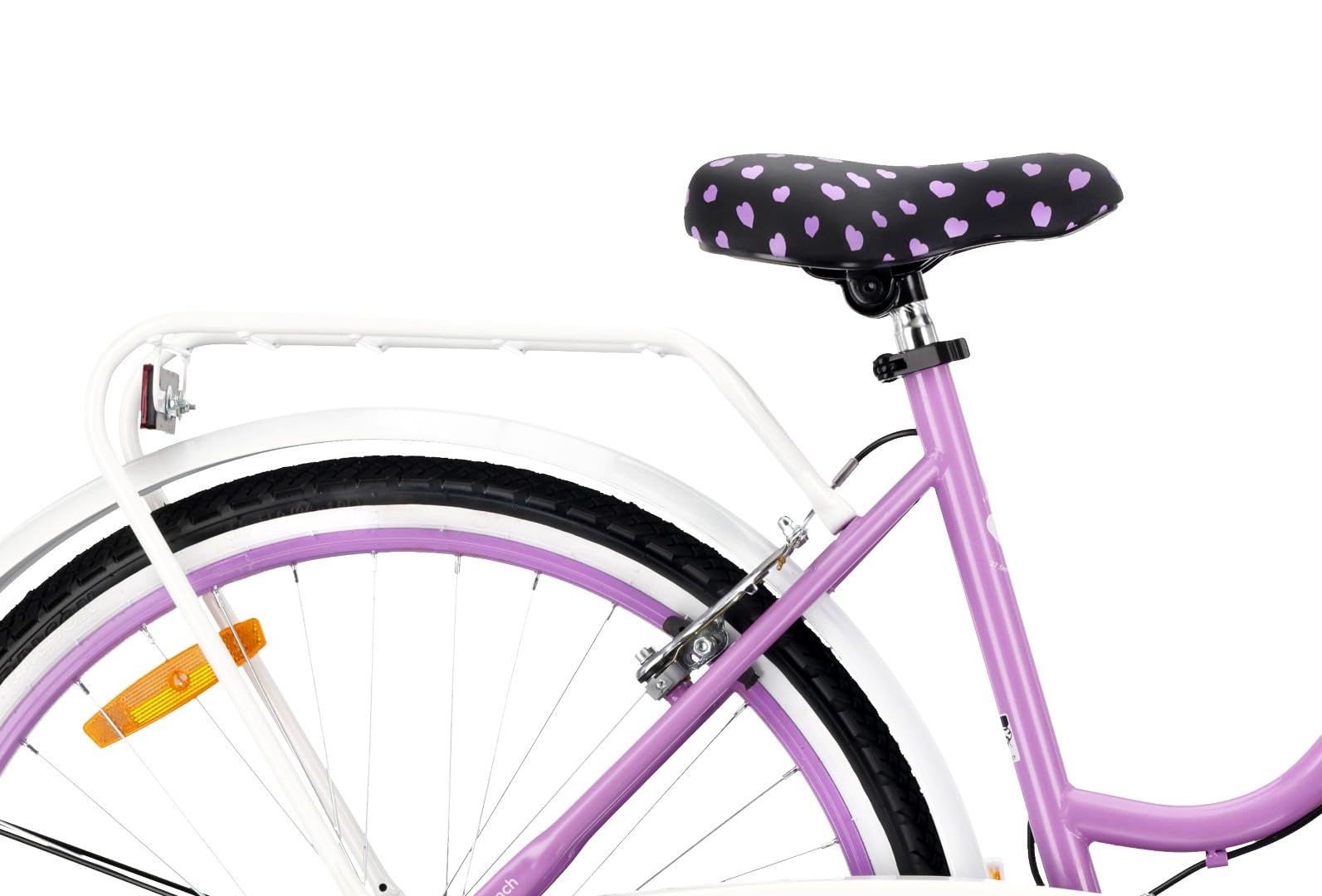 sun baby HEART BIKE Bicicletta da città donna 26 pollici, bici per donne adulti 26" - 7 marce, freni V-Brake, telaio in acciaio, portapacchi, parafanghi