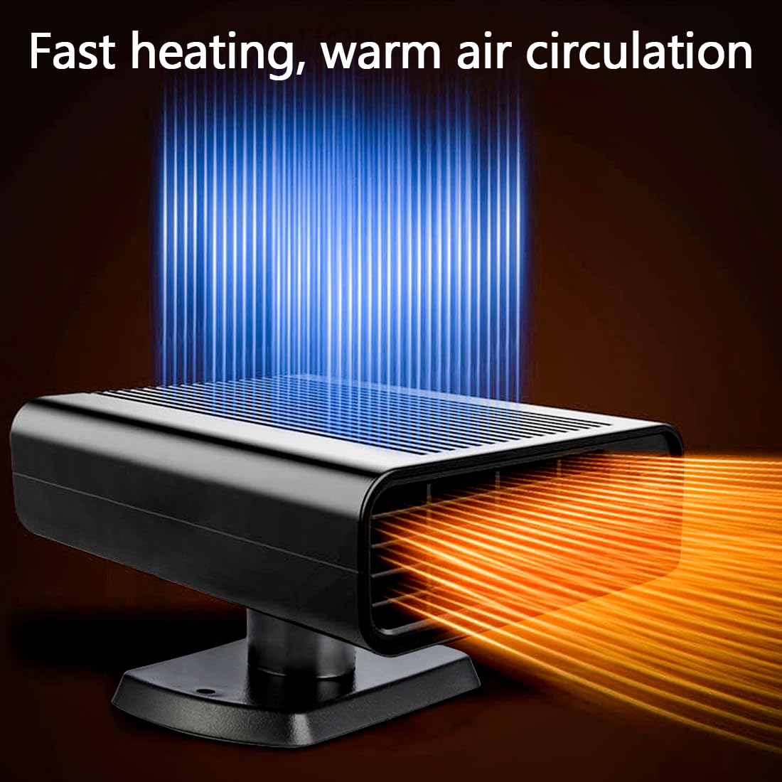 Leaflai Riscaldamento auto 12 V, anti-appannamento auto Demister 150 W, plug in accendisigari, riscaldamento 2 in 1, riscaldamento e raffreddamento del parabrezza