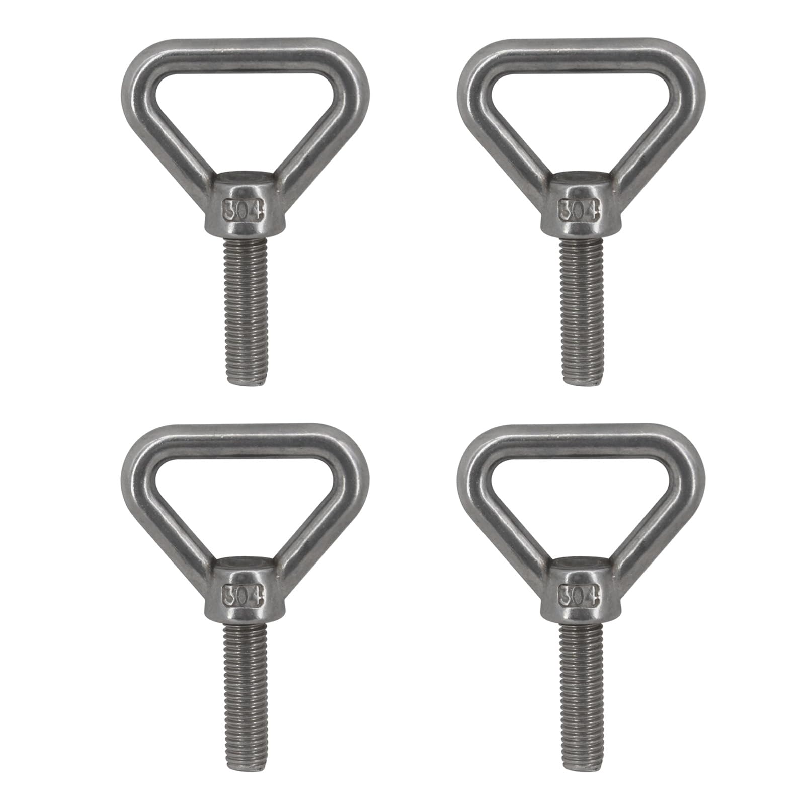 (4 Pieces) M8x30mm Triangular Lifting Eye Bolt Machine Bolt 304 Stainless Steel Threaded Machinery Shoulder Ring Bolts