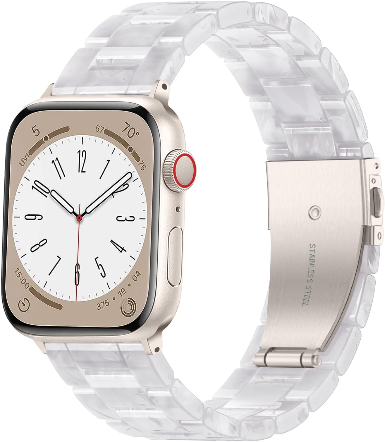 GEAK Resin Band Compatible with Apple Watch Bands for Women 40mm 38mm 41mm 42mm, Light Stylish Replacement Bracelet with Starlight Buckle for iWatch Bands Series 11/10/9/8/7/6/5/4/3/2/1/SE Colorful