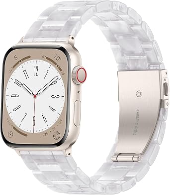 Resin Band Compatible with Apple Watch Bands for Women 40mm 38mm 41mm 42mm, Light Stylish Replacement Bracelet with Starlight Buckle for iWatch Bands Series 11/10/9/8/7/6/5/4/3/2/1/SE Colorful