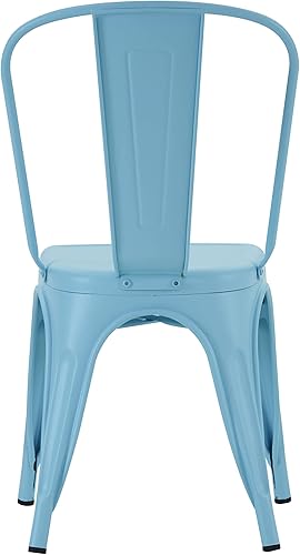 Miniatura 15 de Nazhura Silla de comedor de metal estilo rústico Tolix para cocina, comedor, cafetería, restaurante, bistró, patio, 18 pulgadas, apilable, Blanco