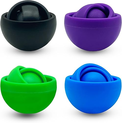 Paquete de 4 juguetes sensoriales para la ansiedad, bola giratoria 3D divertida con giro infinito, juguetes para niños y adultos, juguetes para