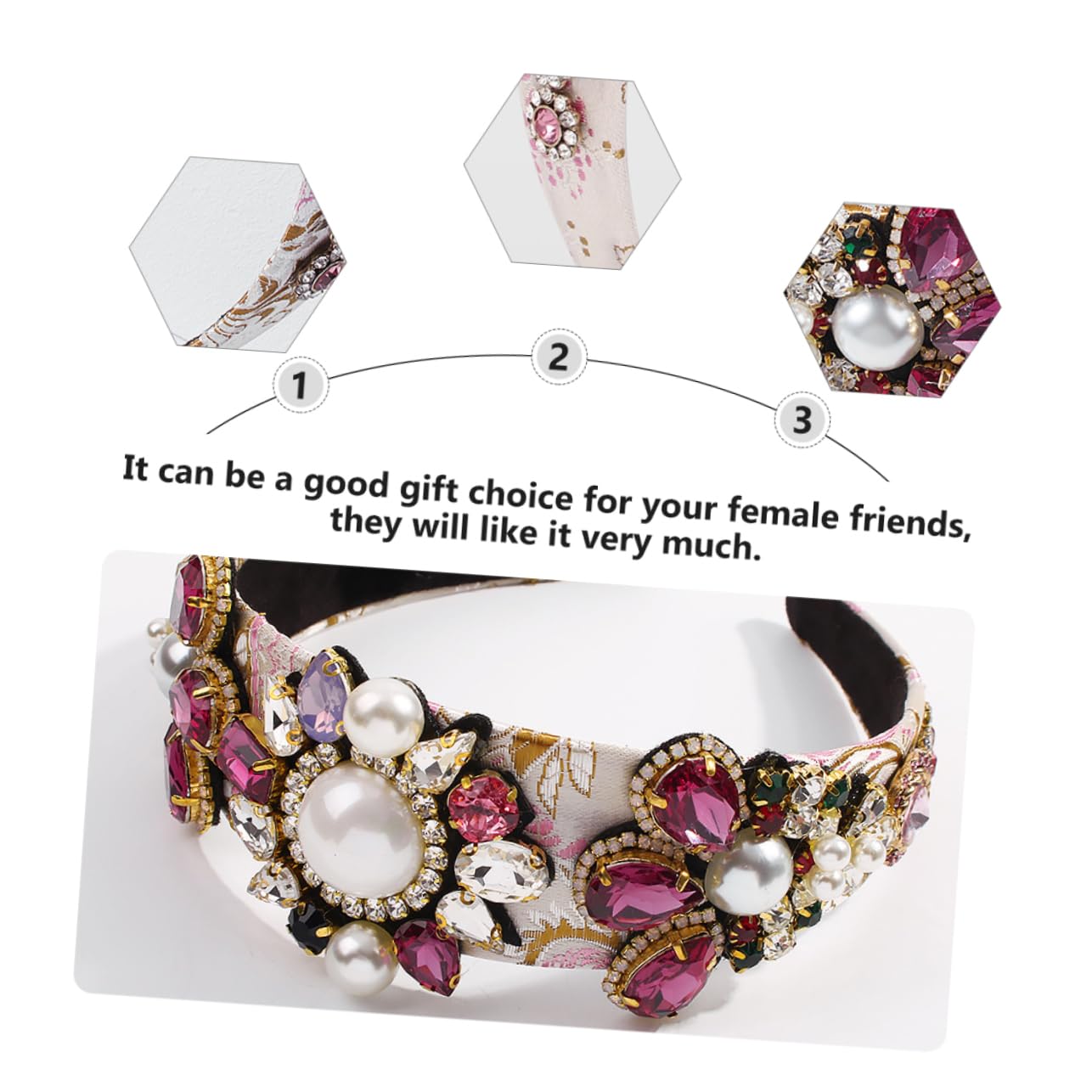 FRCOLOR 2stücke Hochwertiger Haarreif Damen Extravaganter Haarschmuck Mit Perlen Und Bunten Kristallen Stilvolle Kopfbedeckung Für Partys Und Besondere Anlässe Komfortabel Und Leicht Zu