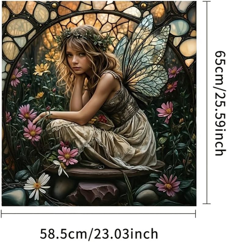 2D Flat Fairy Garden Dishwasher Magnetic Cover Fantasy Flower Fairy Appliance Panel Magnet for Dishwasher Refrigerator Washer Enchanted Cottage Kitchen Decor 23x26 Inch image 2