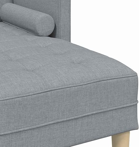 Miniatura 8 de Light Gray Fabric Sofa Set 173 x 131 x 67 cm Contemporary Soft Touch Modern Living Room Sectional with Metal Details for Comfortable Seating and