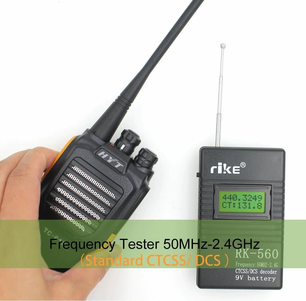 Portable UHF 400-470MHz / VHF 136-174MHz Frequency Counter CTCSS/DCS Radio Testing Meter with 9V Battery